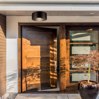 1 Light Teagan Outdoor Indoor Flush Mount Ceiling Dark Bronze - Globe Electric 4 1 Light Teagan Outdoor Indoor Flush Mount Ceiling Dark Bronze - Globe Electric - Image 4