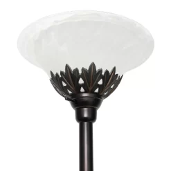 Torchiere Floor Lamp With 2 Reading Lights And Scalloped Glass Shades Restoration Bronze/White - Lalia Home -Lighting Specialty Shop GUEST c1a0ea75 2d07 4bc6 a328 a6ccc882cab8