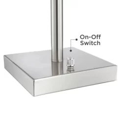 360 Lighting Andre 26 3/4" Tall Mid Century Modern Table Lamps Set Of 2 USB Port AC Power Outlet Silver Finish Metal White Shade Living Room Charging -Lighting Specialty Shop GUEST c1bfd67b 497d 4367 8db7 5b3e3957f6af