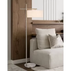 Modern Transitional Metal Floor Lamp Brushed Steel - Cal Lighting