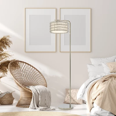 61.5" Quigley Silver Drum Shade Floor Lamp - River Of Goods 4 61.5" Quigley Silver Drum Shade Floor Lamp - River Of Goods - Image 4