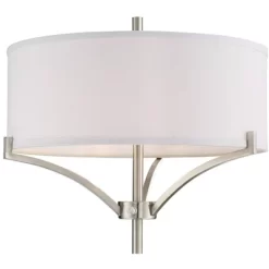 360 Lighting Modern Floor Lamp 62" Tall Black And Brushed Steel Column White Linen Drum Shade For Living Room Reading Bedroom Office 10 360 Lighting Modern Floor Lamp 62" Tall Black And Brushed Steel Column White Linen Drum Shade For Living Room Reading Bedroom Office -Lighting Specialty Shop GUEST c26caff9 28ce 491d a884 e7c350598742