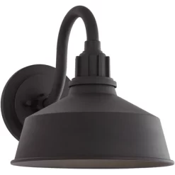 Franklin Iron Works Arnett Rustic Industrial Farmhouse Outdoor Barn Light Fixture Black Gooseneck 10 1/2" For Exterior Deck House Porch Patio Outside -Lighting Specialty Shop GUEST c272f513 0472 4261 a682 69fa718a20ec