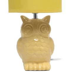 12.8" Contemporary Ceramic Owl Bedside Table Lamp With Matching Fabric Shade Yellow - Simple Designs -Lighting Specialty Shop GUEST c38a4981 9618 467d b0f0 a4ce7d82c765