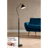 360 Lighting Modern Adjustable Floor Lamp With USB Charging Port 61" Tall Black Brass Living Room Reading