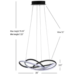 25" Metal Adjustable Alexia Abstract Integrated Pendant (Includes Energy Efficient Light Bulb) Black - JONATHAN Y -Lighting Specialty Shop GUEST c51362fd 2bc4 4ff5 b1f6 75ff167b5290