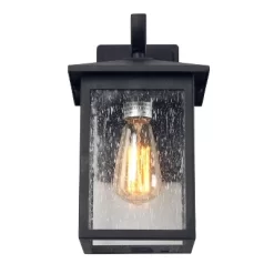 12.2" Metal/Seeded Glass Square Outdoor Wall Light Matte Black - LNC -Lighting Specialty Shop GUEST c5ebaeac 86fb 4cfb b849 a5d6bdb8300e