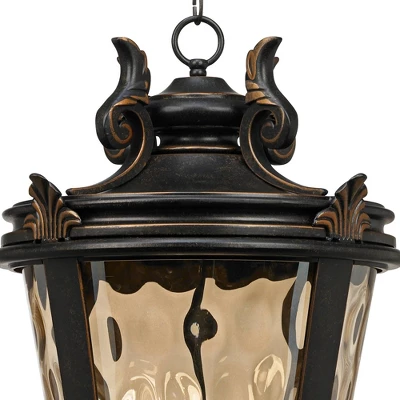 John Timberland Casa Marseille Vintage Rustic Outdoor Hanging Light Veranda Bronze 30" Champagne Hammered Glass Damp Rated For Post Exterior Barn 2 John Timberland Casa Marseille Vintage Rustic Outdoor Hanging Light Veranda Bronze 30" Champagne Hammered Glass Damp Rated For Post Exterior Barn - Image 2