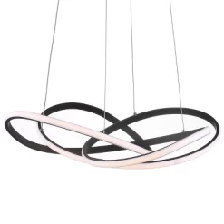 25" Metal Adjustable Alexia Abstract Integrated Pendant (Includes Energy Efficient Light Bulb) Black - JONATHAN Y