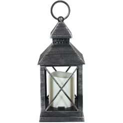 Sunnydaze Decor Sunnydaze 10" Yorktown Black Traditional Style Plastic And Glass Battery Operated Indoor LED Candle Lantern -Lighting Specialty Shop GUEST ca192996 7f4b 4d4f aef1 a1e0bba52a03
