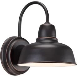 John Timberland Urban Barn Rustic Industrial Farmhouse Outdoor Wall Light Fixtures Set Of 2 Oil Rubbed Bronze Gooseneck Arm 11 1/4" For Post Exterior -Lighting Specialty Shop GUEST cb4a31eb 26b7 4bd2 a88b 6ac4a84dc956