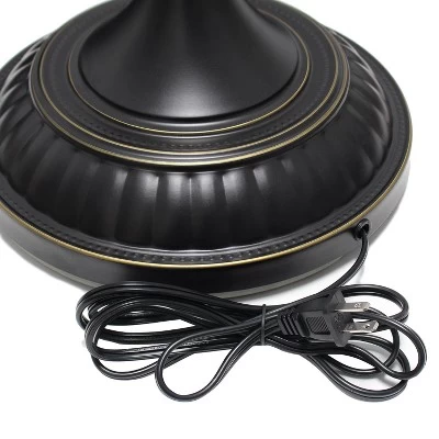 1 Light Torchiere Floor Lamp With Marbleized Glass Shade Black/Brown - Elegant Designs 7 1 Light Torchiere Floor Lamp With Marbleized Glass Shade Black/Brown - Elegant Designs - Image 7