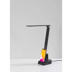 Cody LED Wireless Charging Desk Lamp With Smart Switch (Includes LED Light Bulb) Matte Black - Adesso