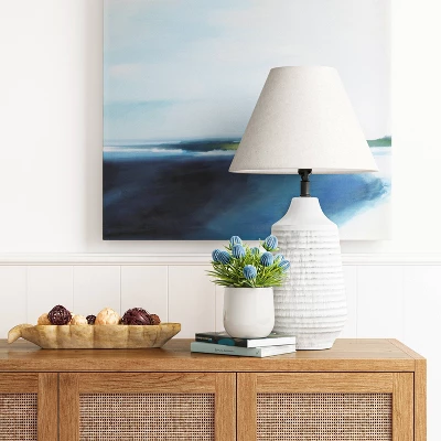 Large Textured Ceramic Lamp Base White - Threshold™ 1 Large Textured Ceramic Lamp Base White - Threshold™