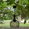 10" Solar Hanging Mesh Glass Lantern Black - Alpine Corporation