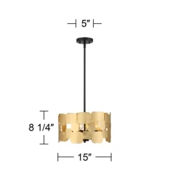 Possini Euro Design Stella Black Pendant Chandelier 15" Wide Modern Gold Leaf Drum Shade 4-Light Fixture For Dining Room House Foyer Kitchen Island 14 Possini Euro Design Stella Black Pendant Chandelier 15" Wide Modern Gold Leaf Drum Shade 4-Light Fixture For Dining Room House Foyer Kitchen Island -Lighting Specialty Shop GUEST ce404503 72a6 42fa b60a 005d26d6fc09