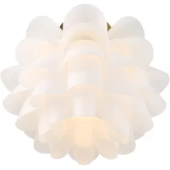 Possini Euro Design Modern Ceiling Light Semi Flush Mount Fixture White Flower Gold Metal 15 3/4" Wide Living Room Bedroom Kitchen 10 Possini Euro Design Modern Ceiling Light Semi Flush Mount Fixture White Flower Gold Metal 15 3/4" Wide Living Room Bedroom Kitchen -Lighting Specialty Shop GUEST ce930fb8 a960 4b90 bf0d 81613c5bebb7