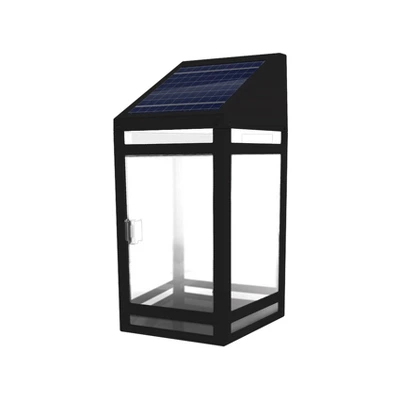 LED Solar Outdoor Wall Panel Lantern With Clear Panel - Techko Maid 1 LED Solar Outdoor Wall Panel Lantern With Clear Panel - Techko Maid