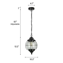 Glass/Metal Outdoor Pendant Lamp Black - LNC -Lighting Specialty Shop GUEST cfa838f5 e039 450b 879b e6cb75307dcc