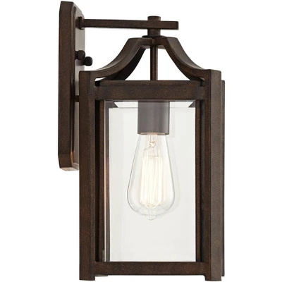 Franklin Iron Works Rockford Rustic Farmhouse Outdoor Wall Light Fixture Bronze 12 1/2" Clear Beveled Glass For Post Exterior Barn Deck House Porch 6 Franklin Iron Works Rockford Rustic Farmhouse Outdoor Wall Light Fixture Bronze 12 1/2" Clear Beveled Glass For Post Exterior Barn Deck House Porch - Image 6