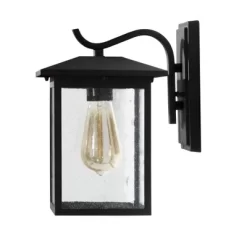 12.2" Metal/Seeded Glass Square Outdoor Wall Light Matte Black - LNC -Lighting Specialty Shop GUEST d112c399 e5d3 43e0 b6b3 b118ef4fdebe