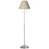 360 Lighting Abba Modern Floor Lamp Standing 66" Tall Brushed Nickel Silver Fine Burlap Fabric Empire Shade For Living Room Bedroom Office House Home