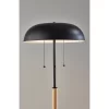 Everett Floor Lamp Natural Wood And Black - Adesso