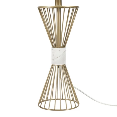 27" Gold Metal Wire With Marble Table Lamp - Nourison 8 27" Gold Metal Wire With Marble Table Lamp - Nourison - Image 8
