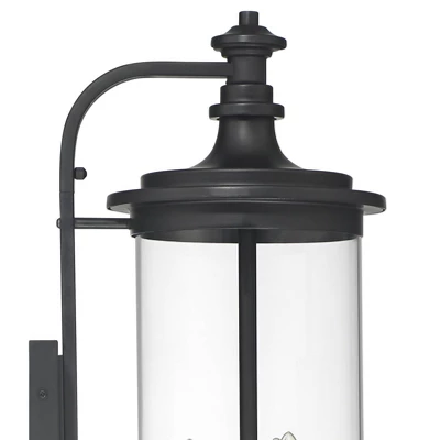 Possini Euro Design Medici Modern Outdoor Wall Light Fixture Black 28" Clear Glass For Post Exterior Barn Deck House Porch Yard Patio Home Outside 3 Possini Euro Design Medici Modern Outdoor Wall Light Fixture Black 28" Clear Glass For Post Exterior Barn Deck House Porch Yard Patio Home Outside - Image 3