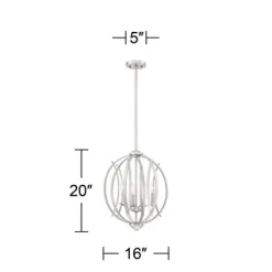 Possini Euro Design Spherical Brushed Nickel Pendant Chandelier 16" Wide Modern Orb 3-Light Fixture For Dining Room House Foyer Kitchen Island Bedroom 12 Possini Euro Design Spherical Brushed Nickel Pendant Chandelier 16" Wide Modern Orb 3-Light Fixture For Dining Room House Foyer Kitchen Island Bedroom -Lighting Specialty Shop GUEST d4c94ad7 a94d 4ba7 9f4d ae1100b106f0