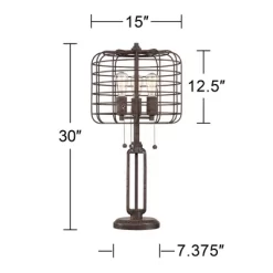 Franklin Iron Works Edison Industrial Rustic Farmhouse Table Lamp 30" Tall Rust Brown Open Metal Cage For Bedroom Living Room Bedside Nightstand Kids 14 Franklin Iron Works Edison Industrial Rustic Farmhouse Table Lamp 30" Tall Rust Brown Open Metal Cage For Bedroom Living Room Bedside Nightstand Kids -Lighting Specialty Shop GUEST d55f27d8 a92e 4ca7 a946 408b43a43b08