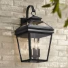 John Timberland Stratton Street Mission Outdoor Wall Light Fixture Textured Black Lantern 22" Clear Glass For Post Exterior Barn Deck House Porch Yard