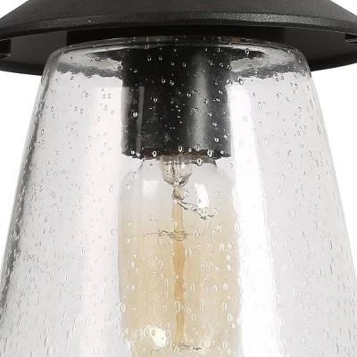 9.8" Metal/Glass Outdoor Lamp Black - LNC 4 9.8" Metal/Glass Outdoor Lamp Black - LNC - Image 4