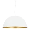 24" 1-Light Rafaelino Bowl Pendant With Shade White/Gold - EGLO