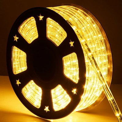 Costway 100' 2 Wire LED Rope Light Christmas Decorative Party In/Outdoor 110V Warm White 5 Costway 100' 2 Wire LED Rope Light Christmas Decorative Party In/Outdoor 110V Warm White - Image 5