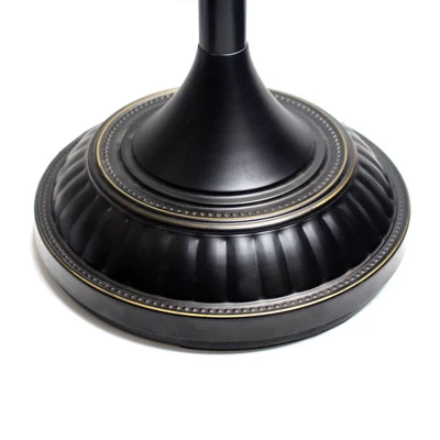 1 Light Torchiere Floor Lamp With Marbleized Glass Shade Black/Brown - Elegant Designs 3 1 Light Torchiere Floor Lamp With Marbleized Glass Shade Black/Brown - Elegant Designs - Image 3