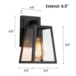 10" Metal/Glass Cone Outdoor Wall Lamp Black - LNC -Lighting Specialty Shop GUEST dc1d9a35 6232 4619 a9a2 666d4a515f82