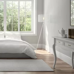 61" Cage Shade Metal Tripod Floor Lamp Ingrid White - River Of Goods -Lighting Specialty Shop GUEST dc935073 fc1d 4eab 989a ce13380c7f8a