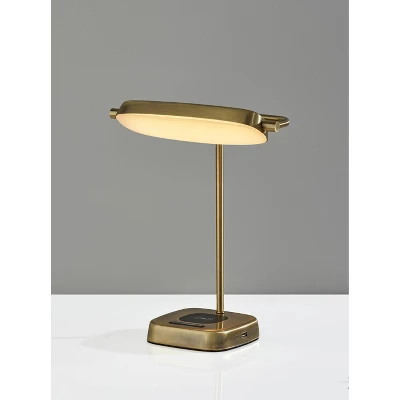Radley Charge Desk Lamp With Smart Switch Antique Brass (Includes LED Light Bulb) - Adesso 2 Radley Charge Desk Lamp With Smart Switch Antique Brass (Includes LED Light Bulb) - Adesso - Image 2