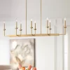 Possini Euro Design Kime Gold Linear Pendant Chandelier 50" Wide Modern 8-Light Fixture For Dining Room House Foyer Kitchen Island Entryway Bedroom
