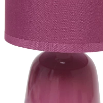 10.04" Traditional Ceramic Thimble Base Bedside Table Desk Lamp With Matching Fabric Shade Mauve - Simple Designs 7 10.04" Traditional Ceramic Thimble Base Bedside Table Desk Lamp With Matching Fabric Shade Mauve - Simple Designs - Image 7