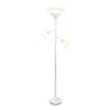 3 Light Floor Lamp With Scalloped Glass Shade White - Elegant Designs