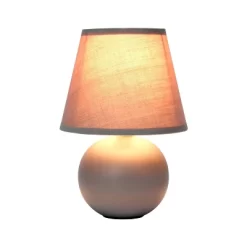 8.66" Petite Ceramic Orb Base Bedside Table Desk Lamp With Matching Tapered Drum Fabric Shade Gray - Creekwood Home 10 8.66" Petite Ceramic Orb Base Bedside Table Desk Lamp With Matching Tapered Drum Fabric Shade Gray - Creekwood Home -Lighting Specialty Shop GUEST ddcfae5f 0bcf 4f39 a04f ee5631056000