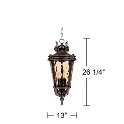 John Timberland Casa Marseille Vintage Rustic Outdoor Hanging Light Veranda Bronze Scroll 26 1/4" Champagne Water Glass For Post Exterior Barn Deck -Lighting Specialty Shop GUEST debdd91a 03c5 4e7b 8e6f 2d0e47242c81