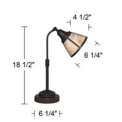 Regency Hill Rustic Farmhouse Desk Lamp 18 1/2" High With USB Dimmer Satin Bronze Metal Blond Mica Shade For Bedroom Living Room House Bedside Home -Lighting Specialty Shop GUEST e04e7366 2de3 4f04 90ce ce81a3ce2ff5