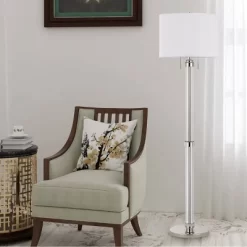 60" Metal Montilla Acrylic Floor Lamp With Fabric Shade - Cal Lighting