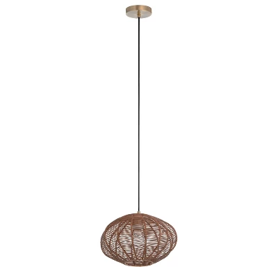 13.5" 1-Light Linnea Pendant Rattan Brown - River Of Goods 6 13.5" 1-Light Linnea Pendant Rattan Brown - River Of Goods - Image 6