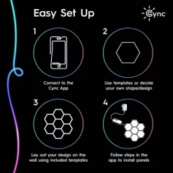 GE Cync Dynamic Effect 5pk Novelty Tile Lights -Lighting Specialty Shop GUEST e2ba56c9 75e2 4f6e 8644 2a8abfdaedb4