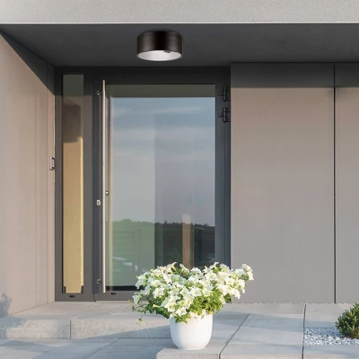 1 Light Teagan Outdoor Indoor Flush Mount Ceiling Dark Bronze - Globe Electric 1 1 Light Teagan Outdoor Indoor Flush Mount Ceiling Dark Bronze - Globe Electric