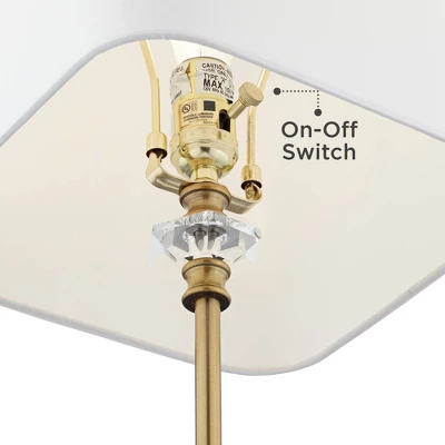 Regency Hill Julia 29 1/2" Tall Skinny Buffet Traditional End Table Lamps Set Of 2 Gold Clear Crystal Metal Living Room Bedroom Bedside White Shade 3 Regency Hill Julia 29 1/2" Tall Skinny Buffet Traditional End Table Lamps Set Of 2 Gold Clear Crystal Metal Living Room Bedroom Bedside White Shade - Image 3